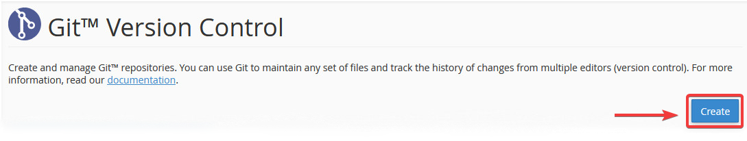 cPanel git - Create repository opcija