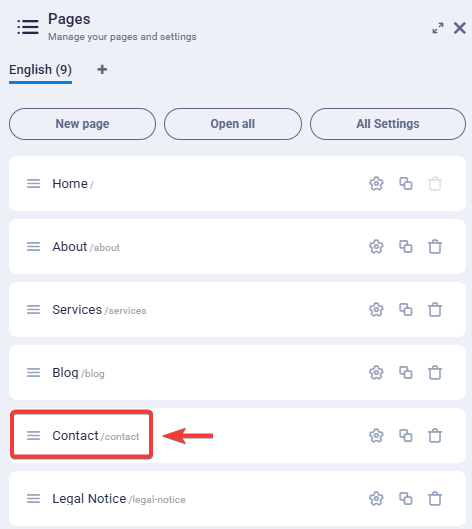 sitejet kontakt stranica