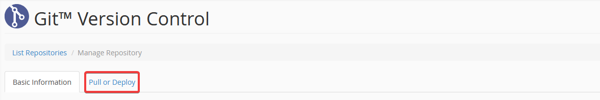 cPanel Git - Pull or Deploy
