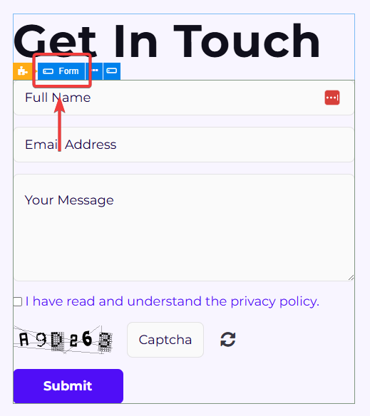 sitejet form settings