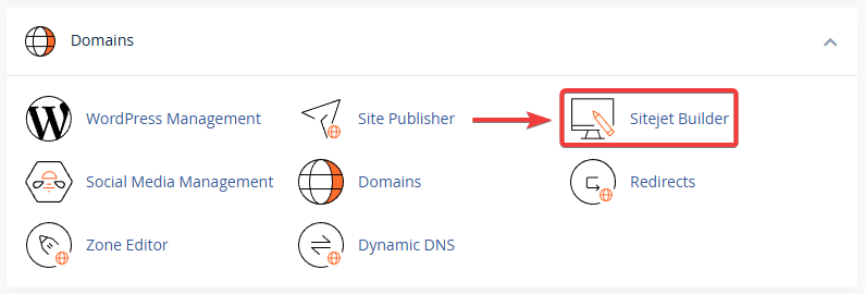 cpanel sitejet builder