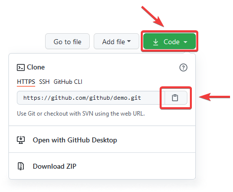 Kopiranje adrese git repozitorijuma na Github-u